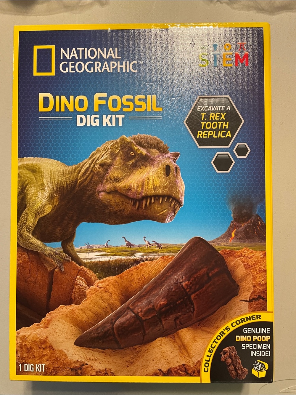 National Geographic Dino Fossil Dig Kit - Blue and Yellow New